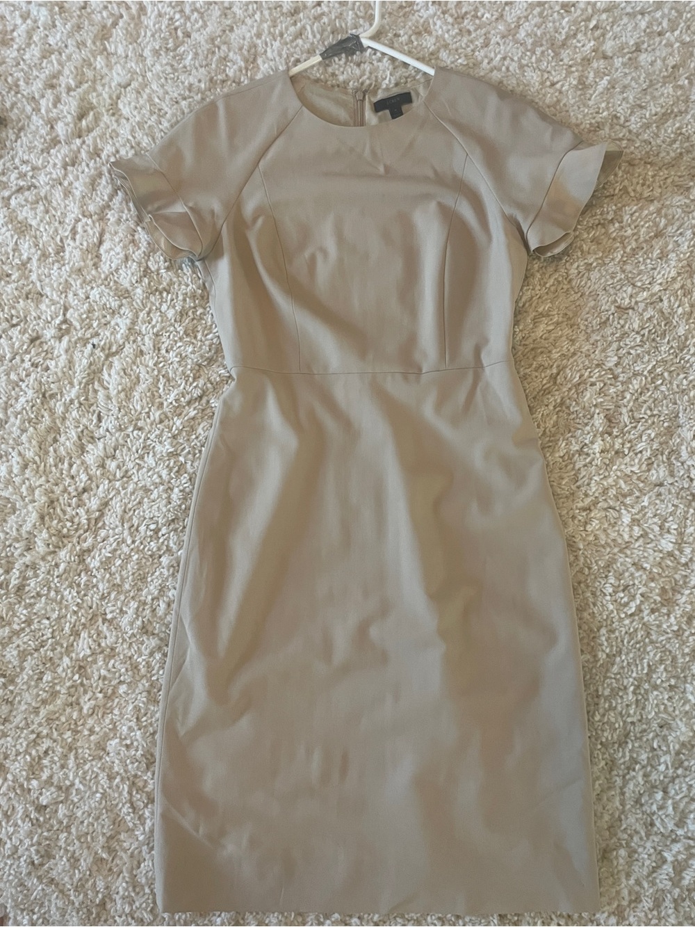 J. Crew Neutral Beige Midi Sheath Dress